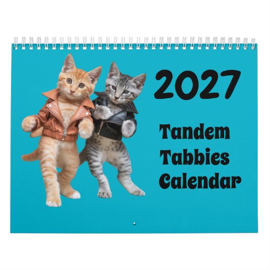 2027年 タンデム タビー猫 カレンダー (カバー)