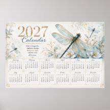 2027年 トンボ 壁カレンダーポスター