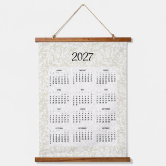 2027年 ニュートラルバロックカレンダー 吊り下げ型タペストリー