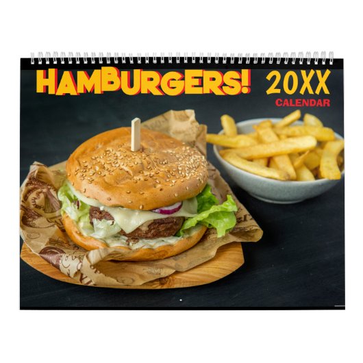 2027年 ハンバーガー フード 壁掛けカレンダー カレンダー (カバー)