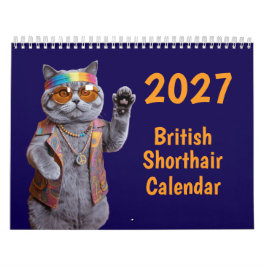 2027年 ブリティッシュショートヘア 猫 カレンダー