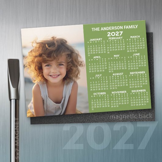 2027年 マグネットカレンダー - 写真 年間ビュー モダン