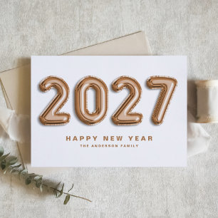 2027年 ローズゴールド箔マイラーバルーン 謹賀新年 シーズンカード
