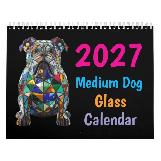 2027年 中型犬 ステンドグラス カレンダー (カバー)