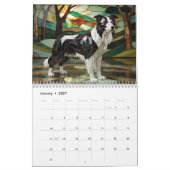 2027年 中型犬 ステンドグラス カレンダー (1月 2027)
