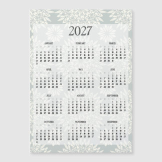 2027年 冷蔵庫カレンダー 花柄