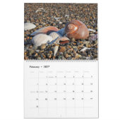 2027年 壁 海の家 貝殻 ビーチ カレンダー (2月 2027)