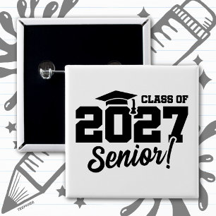 2027年 学校卒業年度 自慢の上級生 2027年度卒業クラス 缶バッジ