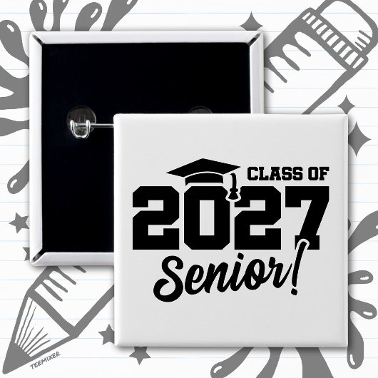2027年 学校卒業年度 自慢の上級生 2027年度卒業クラス 缶バッジ
