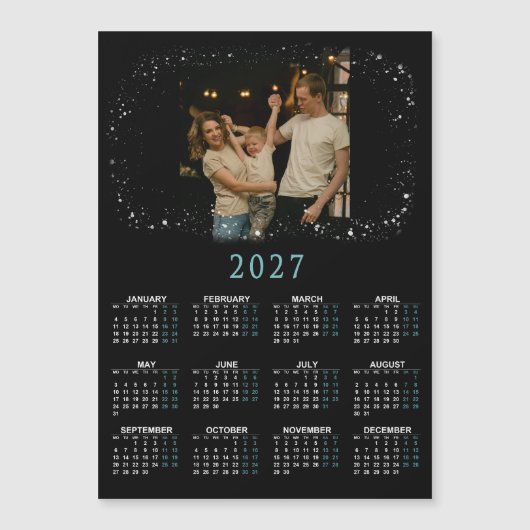 2027年 家族写真入り マグネットカレンダー (正面)