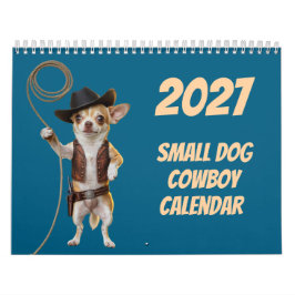 2027年 小型犬のカウボーイ カレンダー