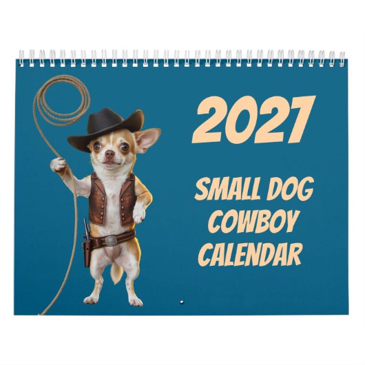 2027年 小型犬のカウボーイ カレンダー (カバー)