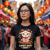 2027年 巳 羊 赤い羊の中国新年Tシャツ Tシャツ