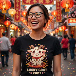 2027年 巳 羊 赤い羊の中国新年Tシャツ Tシャツ