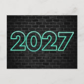 2027年 新年 ネオンサインありがとう ポストカード (正面)