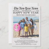 2027年 新聞風 ユニーク 楽しい 写真 謹賀新年 シーズンカード (正面)