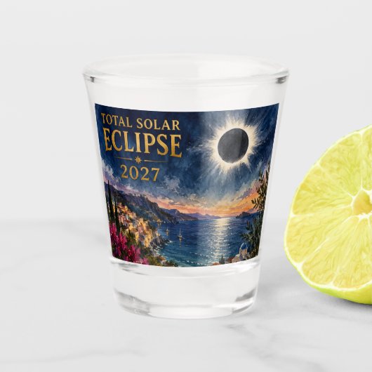 2027年 日全食 地中海 ショットグラス (正面)