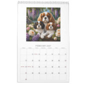 2027年 春の庭の犬たち 壁掛けカレンダー カレンダー (2月 2027)