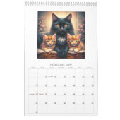 2027年 母猫と子猫の壁掛けカレンダー カレンダー (2月 2027)