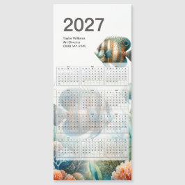 2027年 熱帯魚 カレンダー 水中 マグネット カード