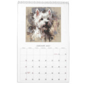 2027年 犬のアート 壁掛けカレンダー, 犬の芸術的な肖像画 カレンダー (1月 2027)