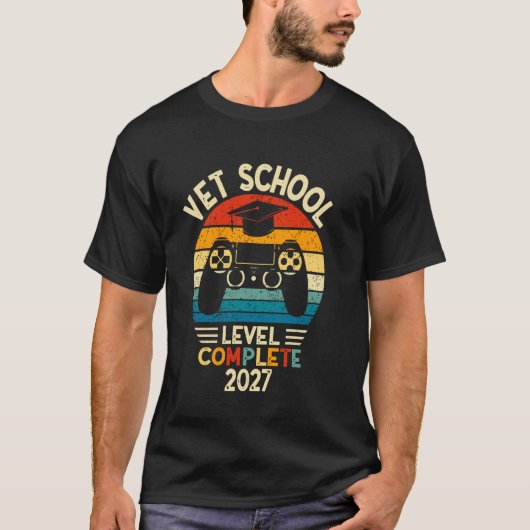 2027年 獣医学校レベルコンプリート 面白い獣医さん Tシャツ (正面)