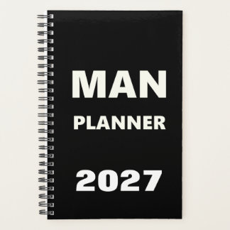 2027年 男性用プランナー 白字 黒背景 プランナー手帳