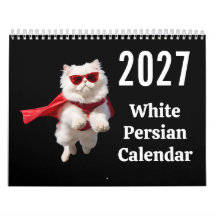 2027年 白いペルシャ猫 カレンダー