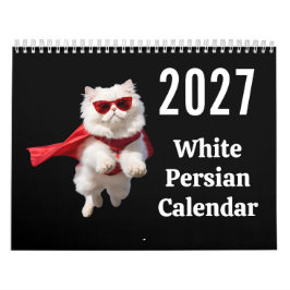 2027年 白いペルシャ猫 カレンダー