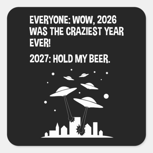2027年 私のビールを保持 スクエアシール (正面)