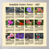 2027年 花の写真カレンダー - 日曜日始まり ポスター (正面)