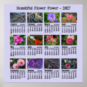 2027年 花の写真カレンダー - 日曜日始まり ポスター (正面)