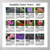 2027年 花の写真カレンダー - 日曜日始まり ポスター (正面)