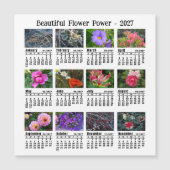 2027年 花の写真カレンダー 日曜日始まり マグネットカード (正面)