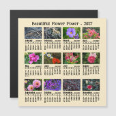 2027年 花の写真カレンダー 日曜日始まり マグネットカード (正面/裏面)