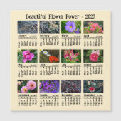 2027年 花の写真カレンダー 日曜日始まり マグネットカード (正面)
