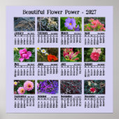 2027年 花の写真カレンダー - 月曜日始まり ポスター (正面)