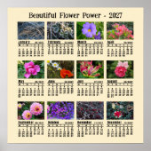 2027年 花の写真カレンダー - 月曜日始まり ポスター (正面)