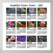 2027年 花の写真カレンダー - 月曜日始まり ポスター (正面)
