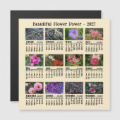 2027年 花カレンダー 月曜日始まり マグネットカード (正面/裏面)