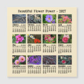 2027年 花カレンダー 月曜日始まり マグネットカード (正面)