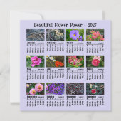 2027年 花カレンダー  violet 月曜日 週 フラットカード カード (正面)