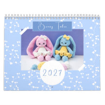 2027年 花柄のかわいい手編みうさぎ