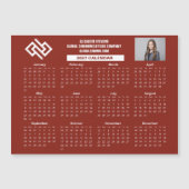 2027年 赤い会社カレンダー オーダーメイド ビジネス マグネット (正面)