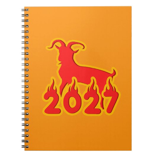 2027年 赤い羊 未 ノートブック (正面)