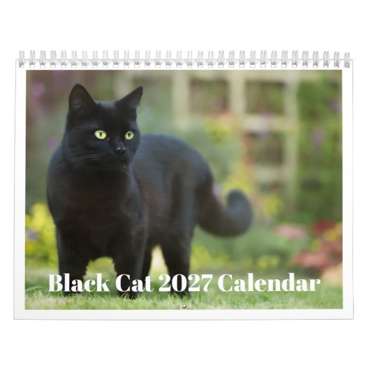 2027年 黒猫 カレンダー (カバー)