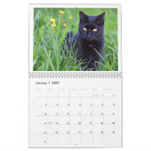 2027年 黒猫 カレンダー (1月 2027)