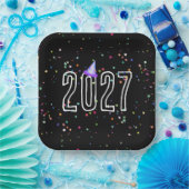 2027新年パーティー ペーパープレート (パーティー)