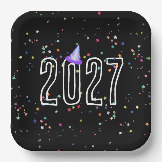 2027新年パーティー ペーパープレート (正面)