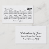 2027白カレンダーby Janz 名刺 (正面/裏面)